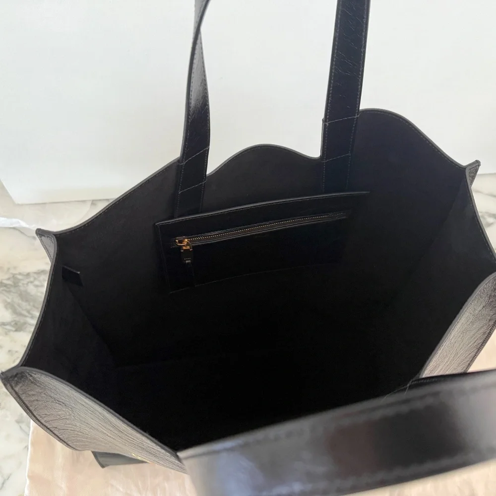 Bally x DJ‎ Leo Mas Muzak-print tote bag, Black leather